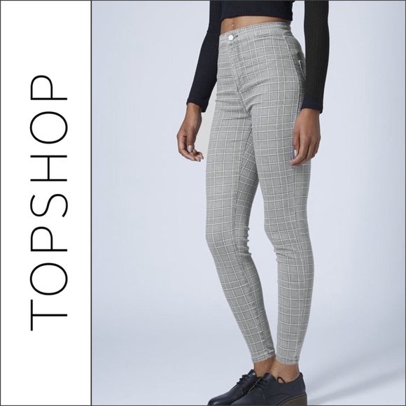 Topshop Denim - Topshop Joni Plaid High Rise Waisted Skinny Jeans