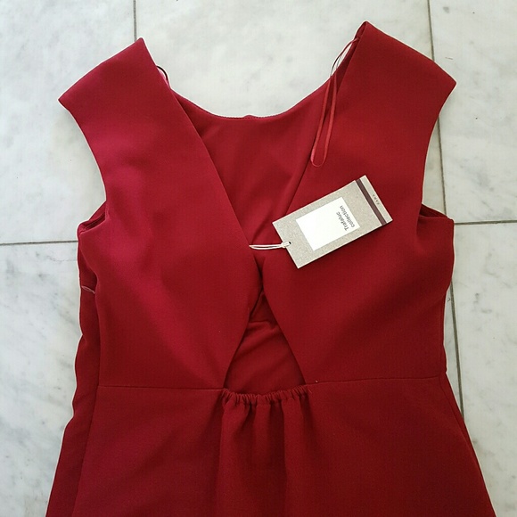 Zara Low Cut Back Burgundy Dress - Picture 3 of 7