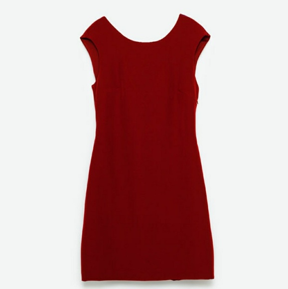 Zara Low Cut Back Burgundy Dress - Picture 7 of 7