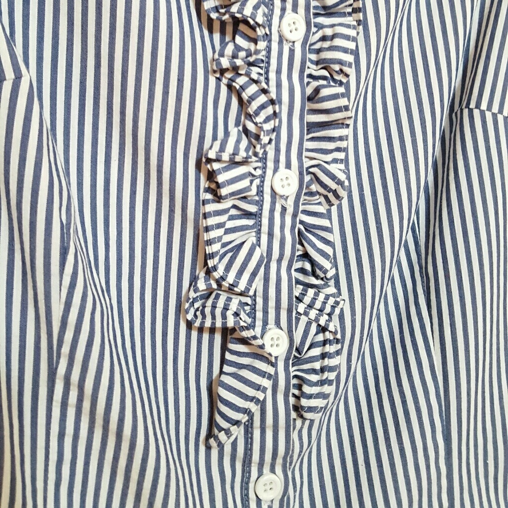 Forever 21 • Striped Ruffle Button Down Blouse - Picture 2 of 6