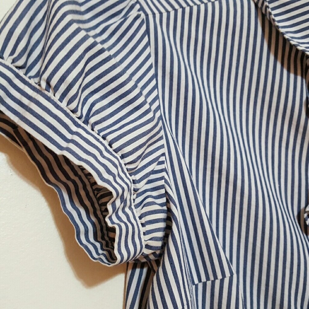 Forever 21 • Striped Ruffle Button Down Blouse - Picture 3 of 6