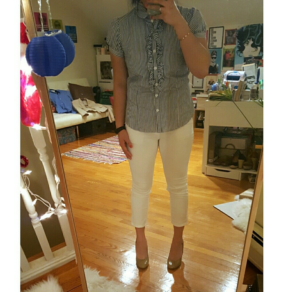 Forever 21 • Striped Ruffle Button Down Blouse - Picture 5 of 6