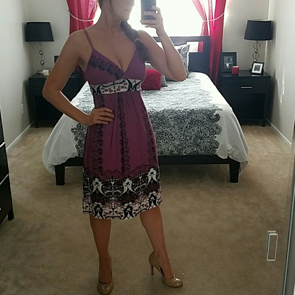 Awesome Printed Purple Dress