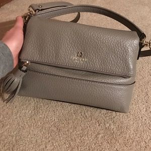Kate Spade hand bag, grey, gently used