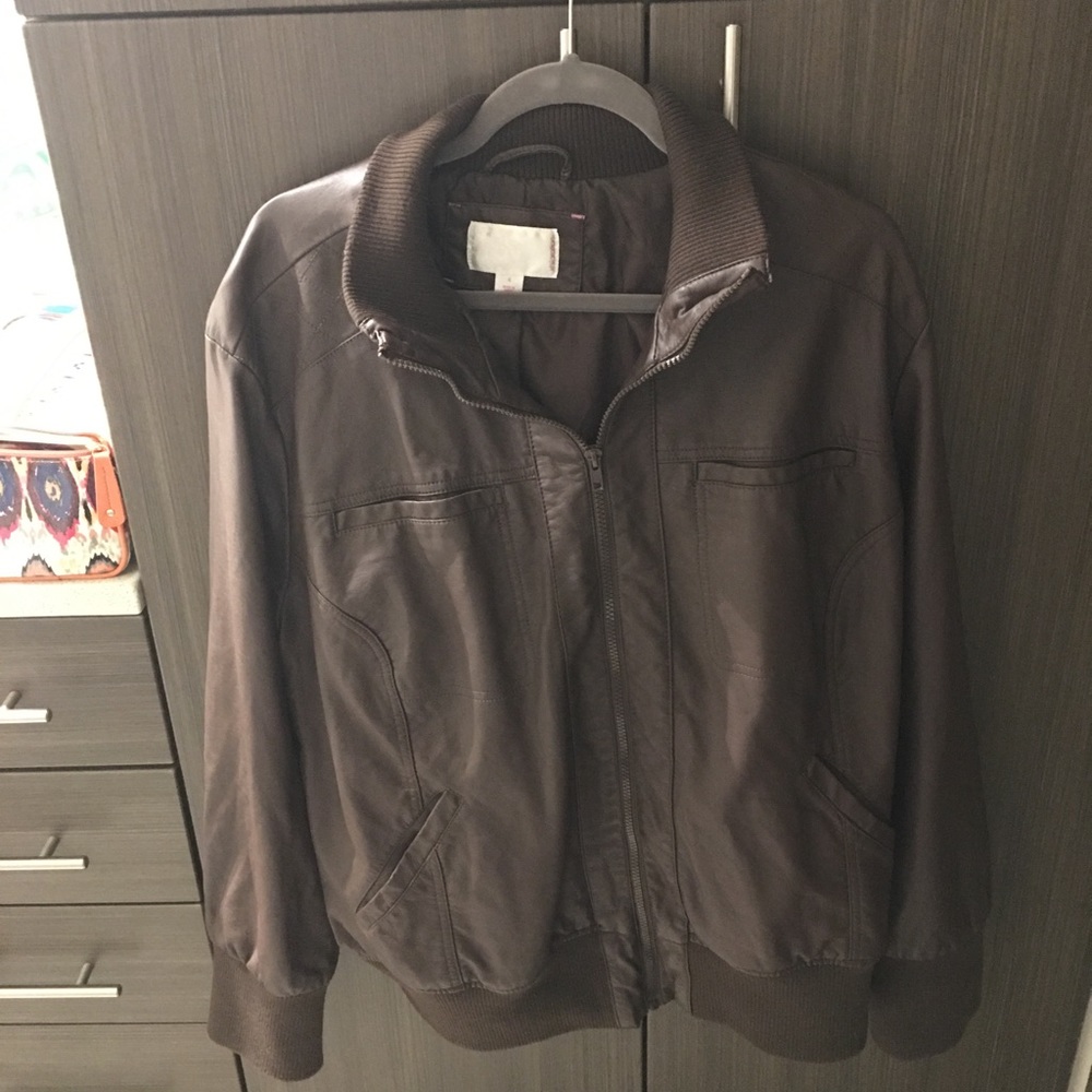 Brown leather jacket