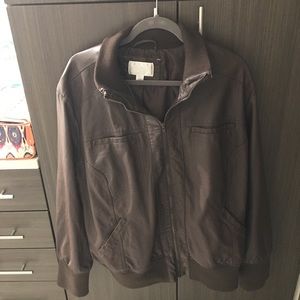 Brown leather jacket