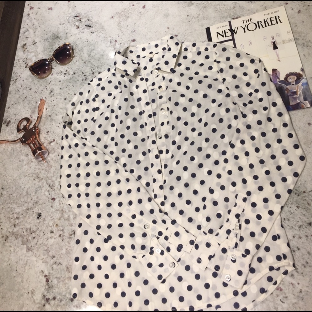J. Crew polka dot dress shirt