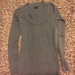 Express Gray V-Neck Sweater (small)