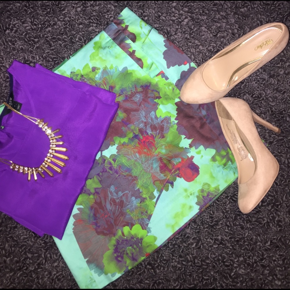 J. Crew Floral Print Above the Knee Skirt, 00
