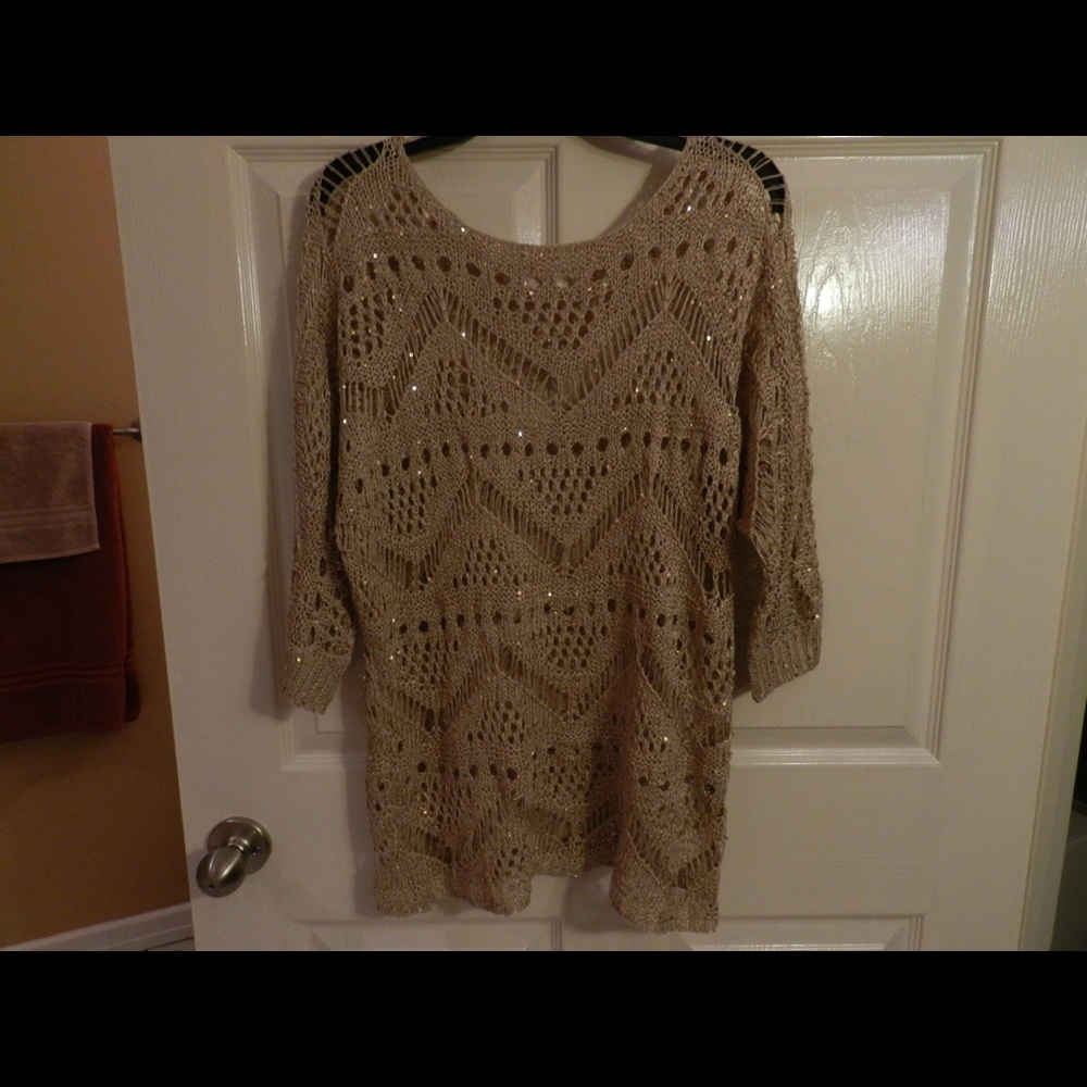Sequined open knit sweater from Boston Proper