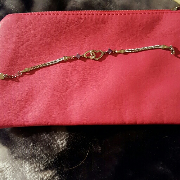 SM.STERLING SILVER AND AMETHYST HEART BRACE - Picture 2 of 3