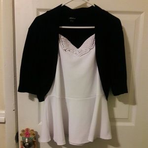 Charlotte Russe 3X White Peplum Sweetheart Crochet