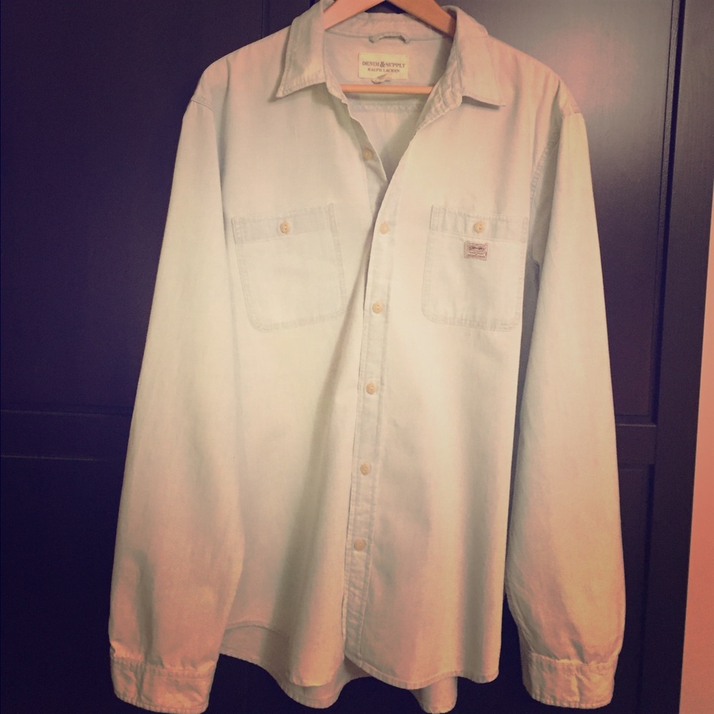 Men's denim button up shirt