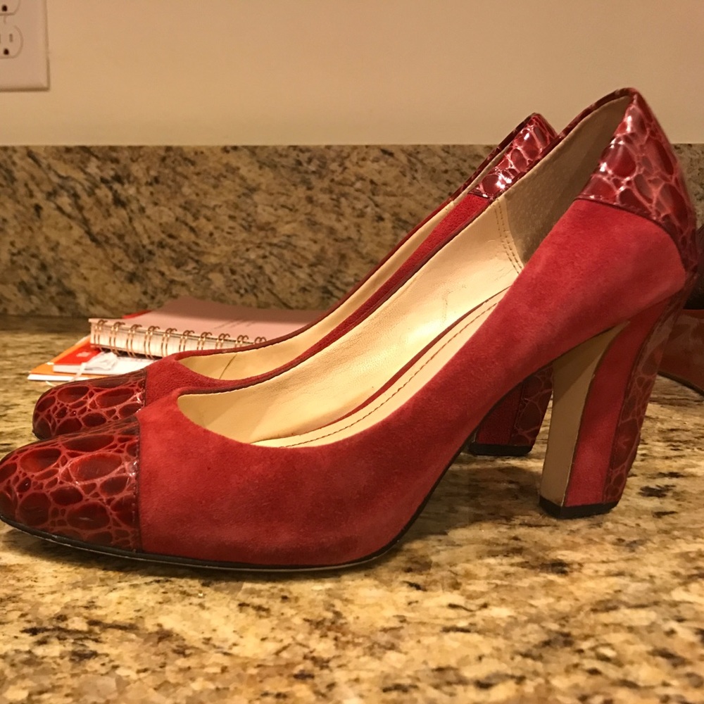 8 or 8 1/2 red Franco sarto pumps.