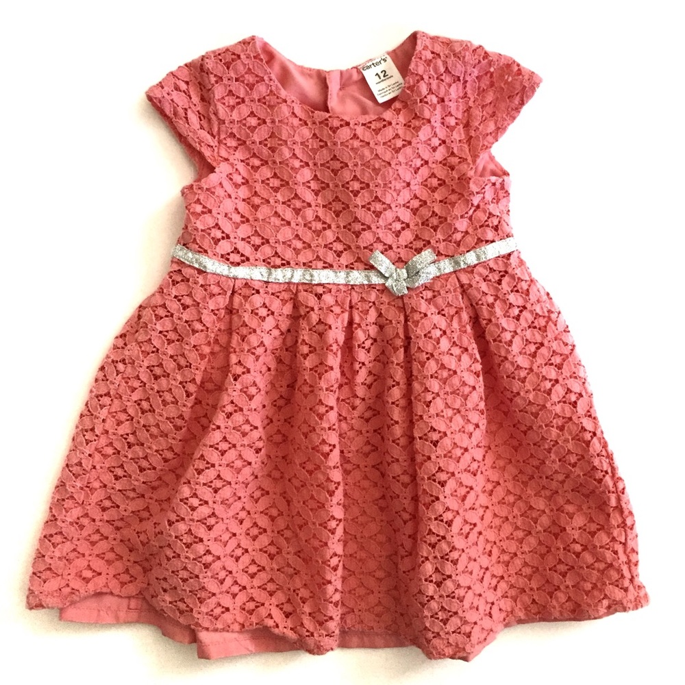 Carter’s Baby Girl’s Peach Lace Dress  12 months