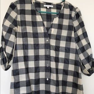 Metallic Plaid Button Down