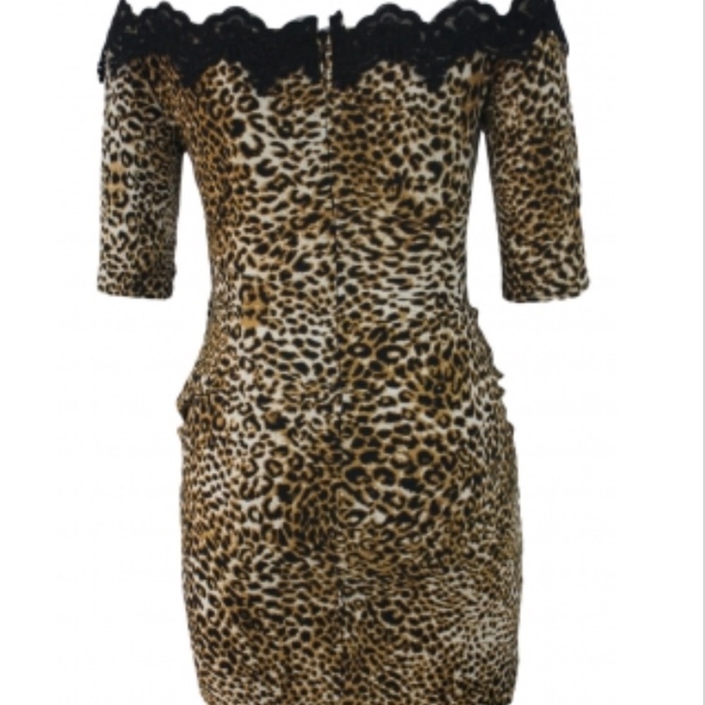 Leopard off shoulders cocktail dress - Picture 2 of 2