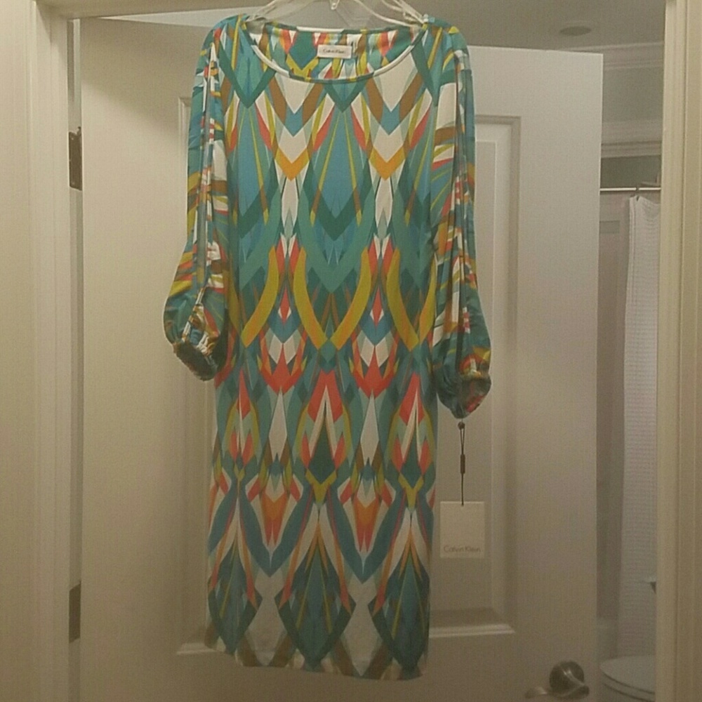 NWT..Multi-colored Calvin Klein Dress