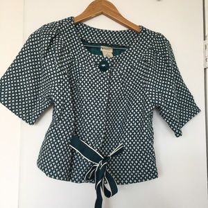 Anthropologie Tweed Bow Blazer