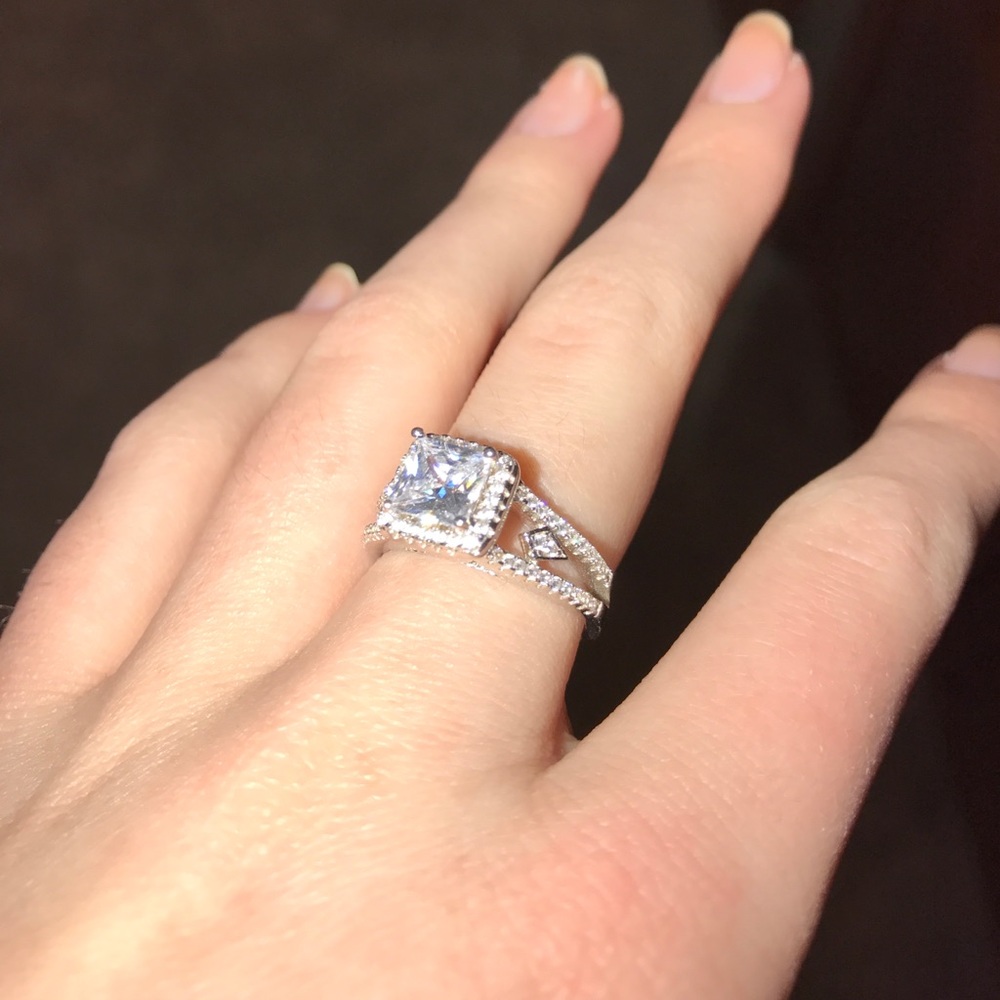 Real sterling silver and cubic zirconia ring