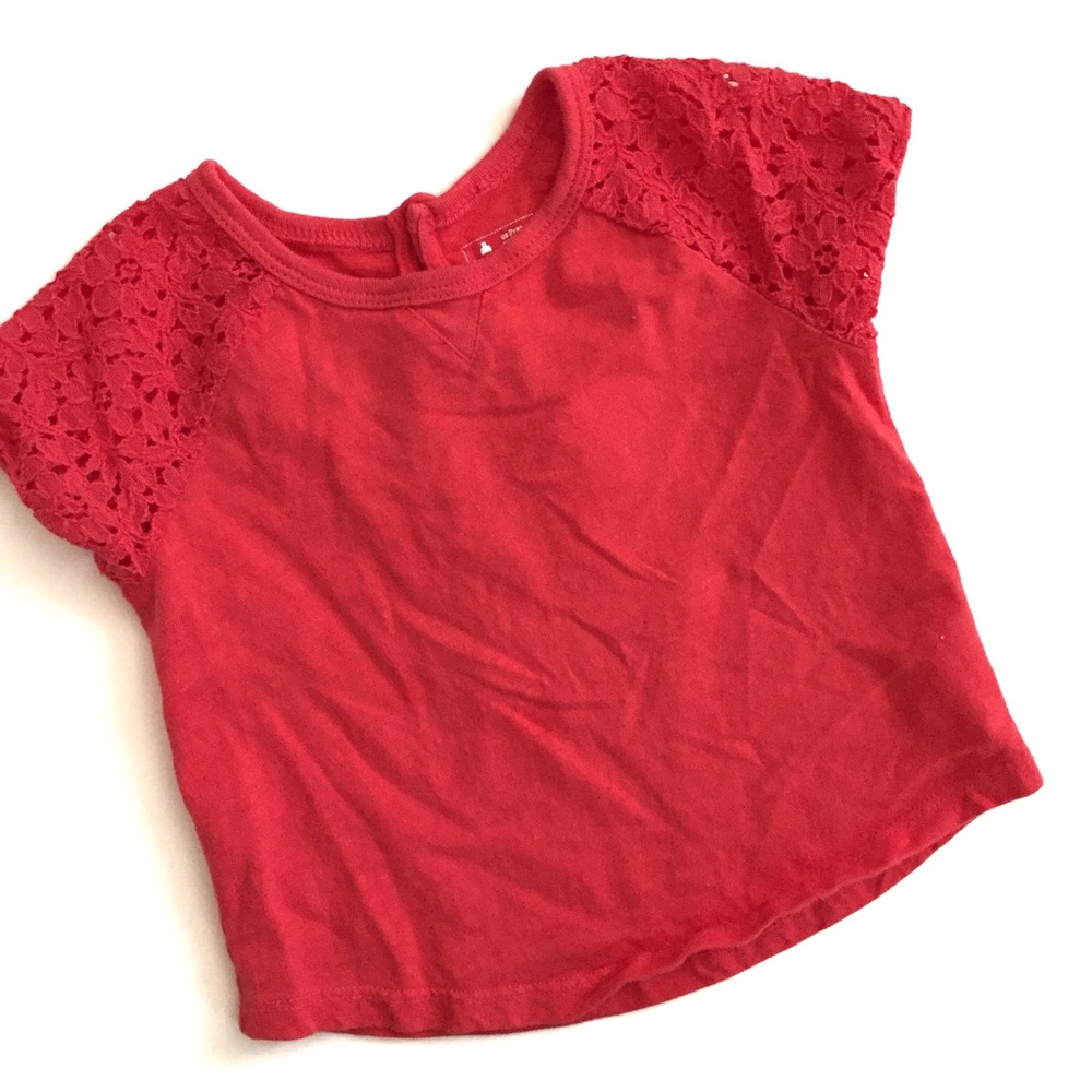 Baby GAP Toddler Girl's Melon Lace Sleeve Top 2Y