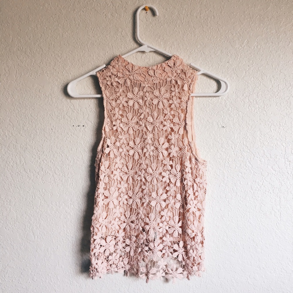Pink Lace Sleeveless Top