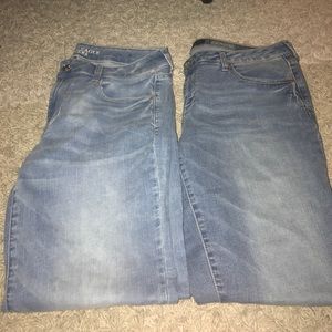 American eagle - size 12. Aeropostale - size 14.