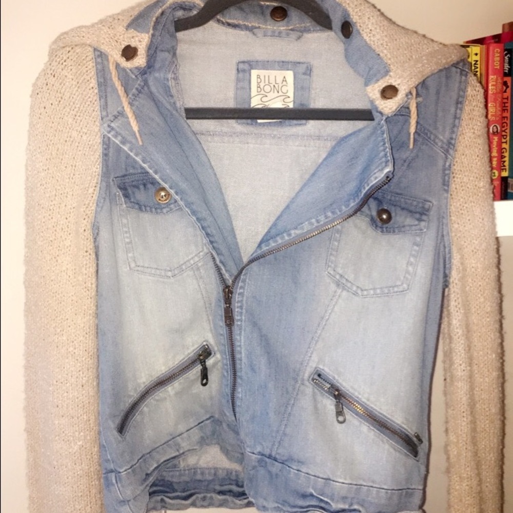 Billabong Sweater Denim Jacket w/Removable Hood