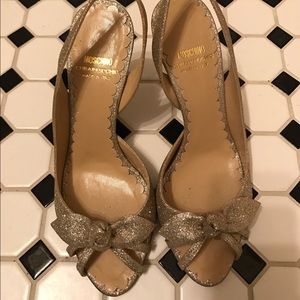 Moschino CheapandChic Gold Glitter Heels