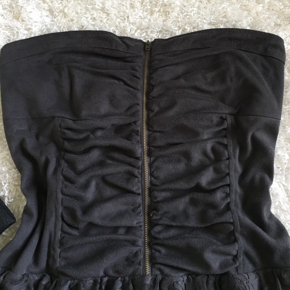 Grey mini strapless dress, size large with zipper - Picture 3 of 4