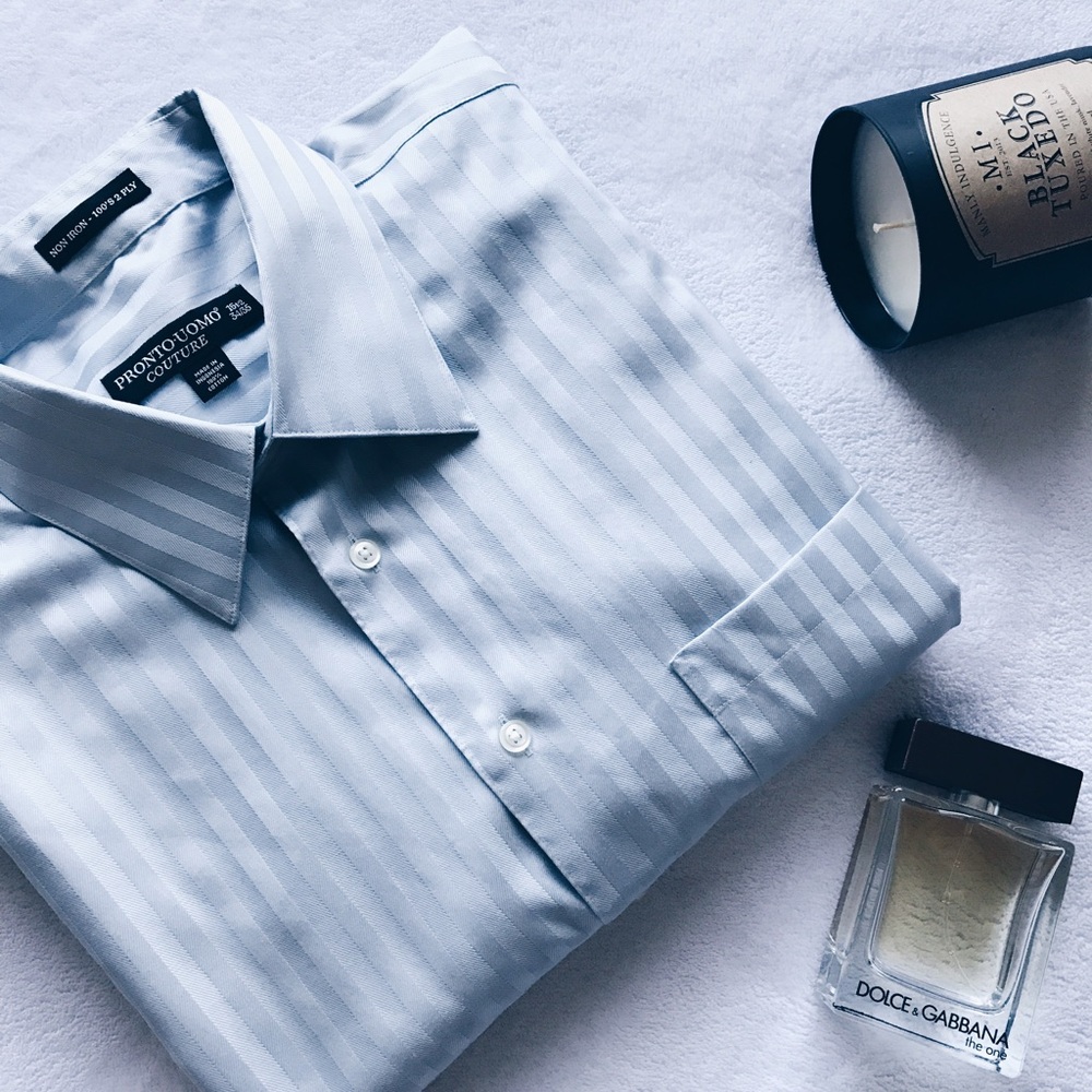 Pronto Uomo Couture Dress Shirt in Blue 16.5 34/35