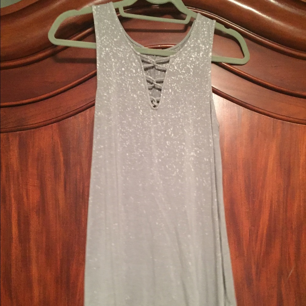 Gray and White splattered tank top
