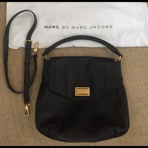 Marc By Marc Jacobs leather black flap hobo