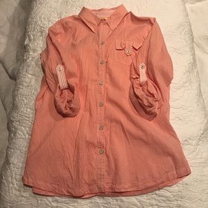 24HR SALE Banana Republic Orange/White Button Down