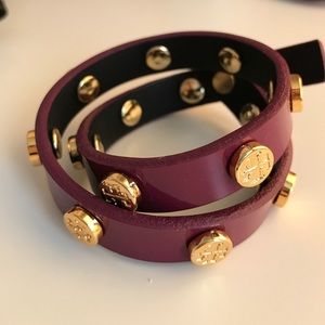 Tory Burch wrap bracelet in burgundy