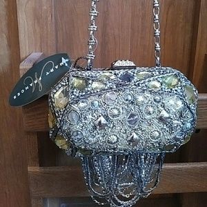 Mary Frances clutch including mirrored compact