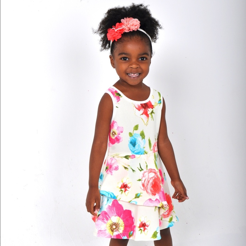 Floral Assymetric Layer Dress