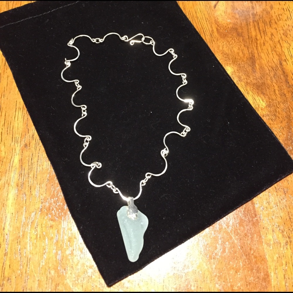 Sterling Silver and Sea Glass Pendant