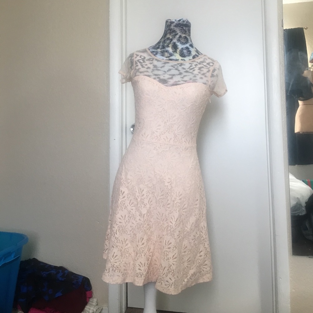 Cream Lace Mini Dress