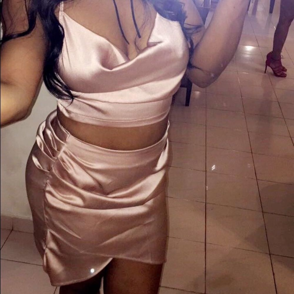 Silk co ord skirt set