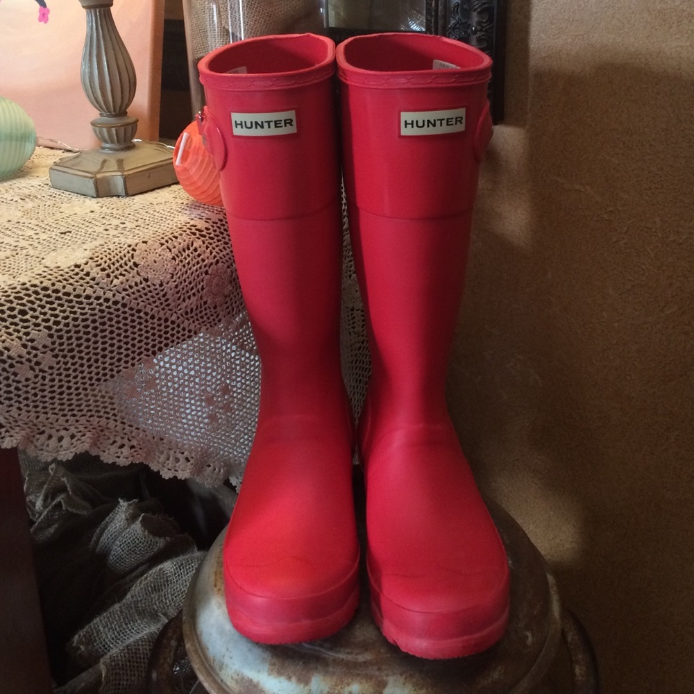 Coral Pink Big Kids Hunter Boots