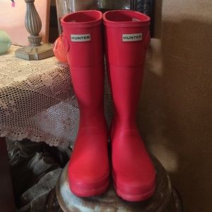 Coral Pink Big Kids Hunter Boots