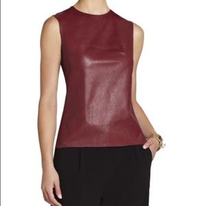 BCBG Faux Leather Tank