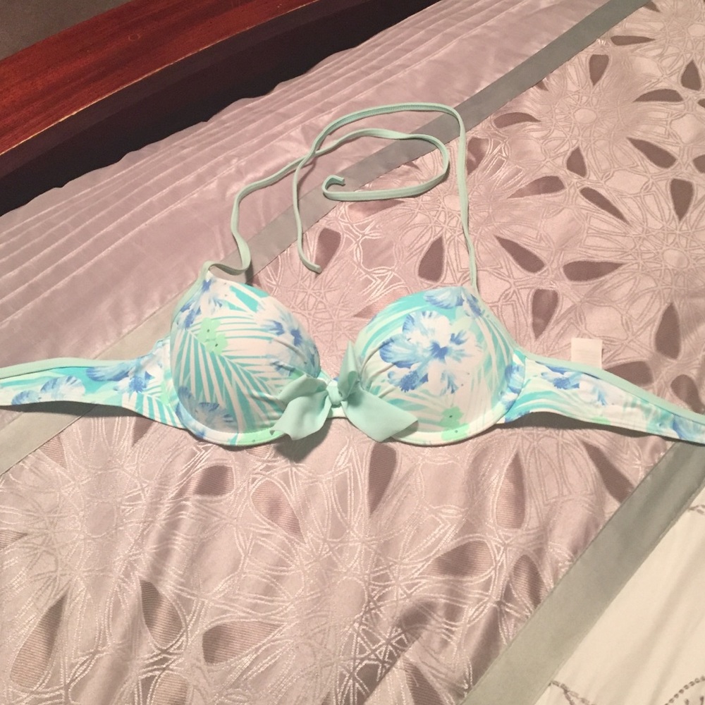 Floral print push up swim suit top