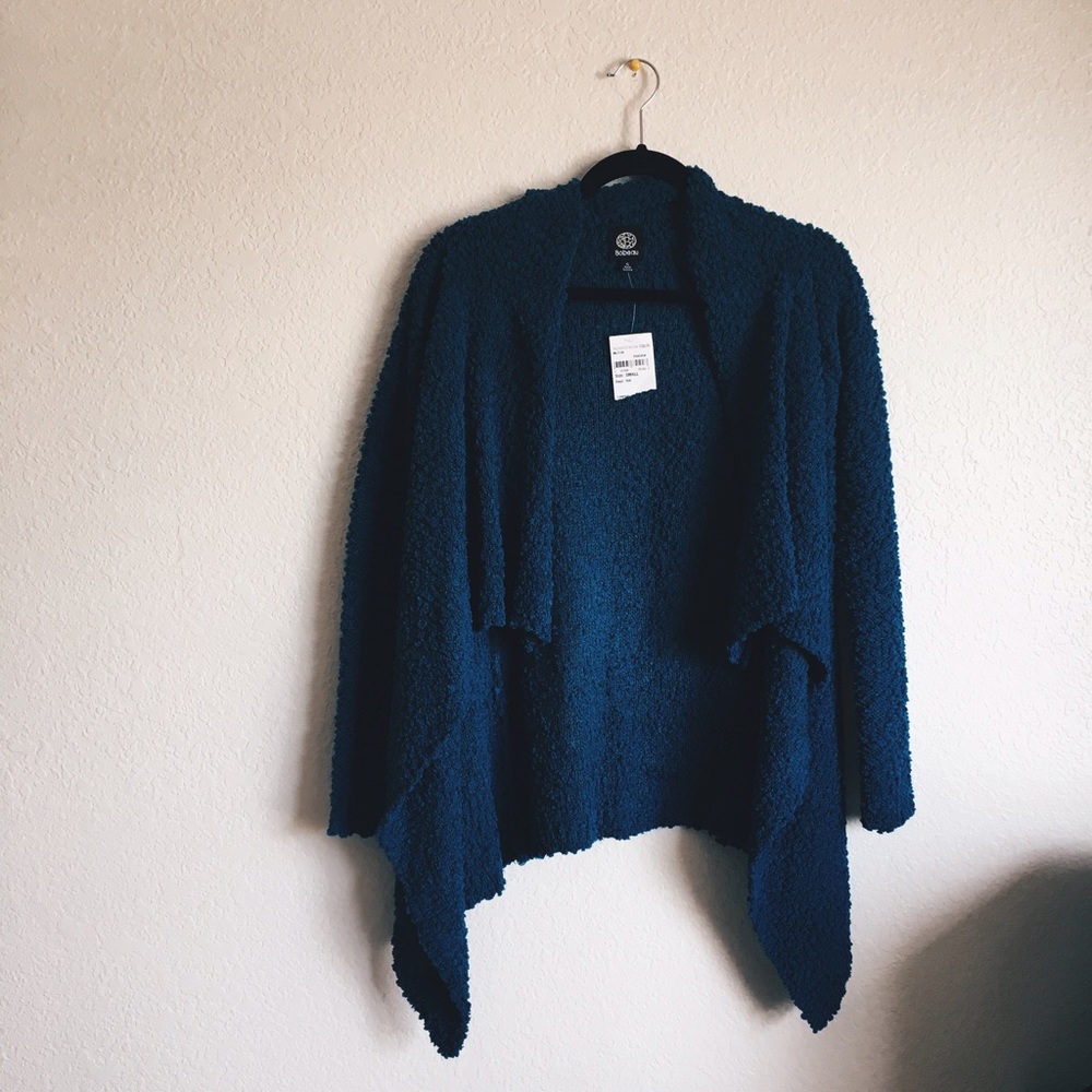 Fuzzy blue cardigan