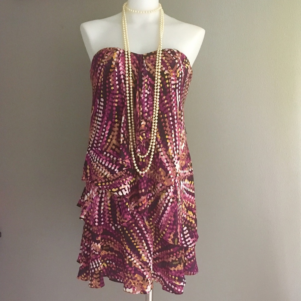 BCBGmaxazria Ruffle Strapless Dress