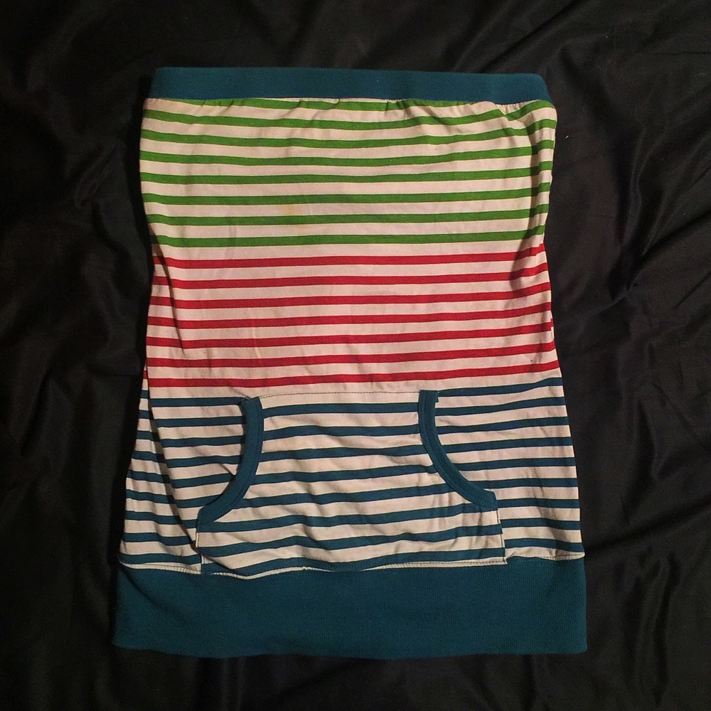 Candystriped Sweatshirt tube top
