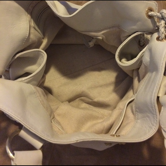 Michael Kors Woodside Large Leather Satchel- Ivory - Picture 5 of 8