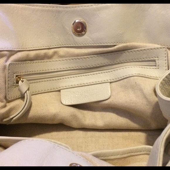 Michael Kors Woodside Large Leather Satchel- Ivory - Picture 6 of 8