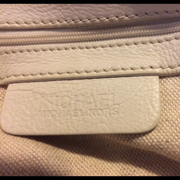 Michael Kors Woodside Large Leather Satchel- Ivory - Picture 7 of 8